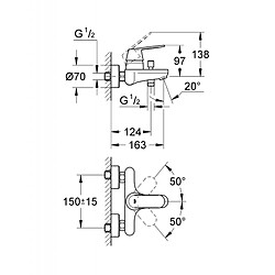 Grohe Eurosmart Cosmopolitan Mitigeur Bain/Douche