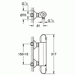 GROHE Mitigeur douche - Grohtherm 1000 C3