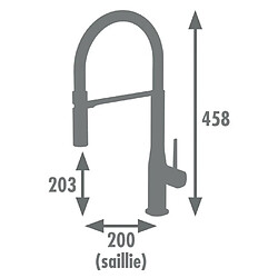Mitigeur en chrome - Col de cygne