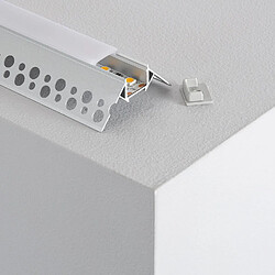 Ledkia Profilé aluminium angle extérieur pour ruban LED