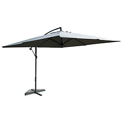 Concept Usine Parasol gris déporté carré 3 x 3 m led SOLENZARA