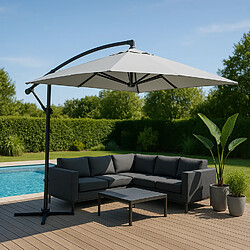 Concept Usine Parasol ecru déporté rond 2,95 x 2,95 m CAPRI