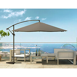 Concept Usine Parasol gris déporté carré 3 x 3 m led SOLENZARA