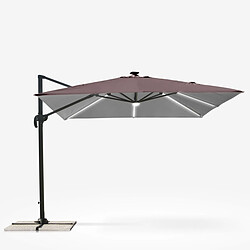 Avis Elios parasols Parasol déporté carré - Brun clair