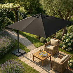 Elios parasols Parasol déporté de jardin - Noir