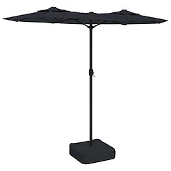 vidaXL Parasol double tête 316x240 cm - Noir/Gris