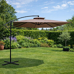 Concept Usine Parasol marron déporté rond 2,95 x 2,95 m CAPRI