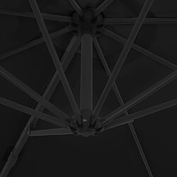 Helloshop26 Parasol déporté rond - Noir pas cher