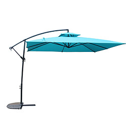 Concept Usine Parasol bleu déporté rond 2,95 x 2,95 m CAPRI