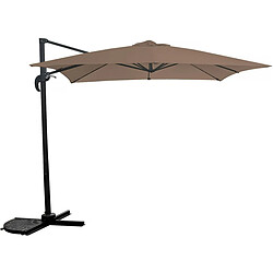 Habitat Et Jardin Parasol jardin déporté Soleil - Carré - 2.5 x 2.5 m - Taupe