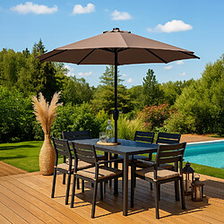 Concept Usine Parasol marron rond 2,92 x 2,92 m led MANAROLA