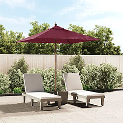 vidaXL Parasol de jardin en bois 198 cm - Rouge bordeaux