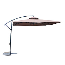 Concept Usine Parasol marron déporté rond 2,95 x 2,95 m CAPRI