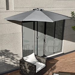 Casa.pro Demi-parasol déporté - Gris