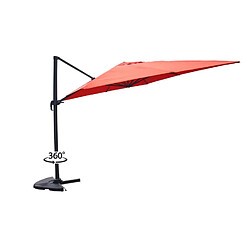 Concept Usine Parasol terracotta déporté carré 3 x 3 m rotatif à 360 PALATINO pas cher