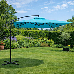 Concept Usine Parasol bleu déporté rond 2,95 x 2,95 m CAPRI