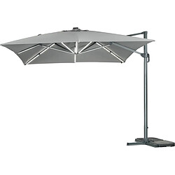 Habitat Et Jardin Parasol jardin déporté led alu Sun 3 Luxe 3 x 3 m - Gris