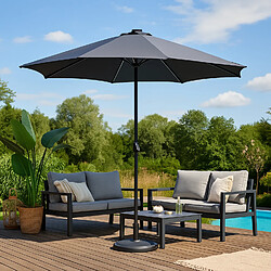 Concept Usine Parasol gris rond 2,92 x 2,92 m led MANAROLA