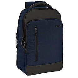 SAFTA Sac à Dos pour Portable et Tablette - Bleu foncé Sac à dos pour ordinateur portable 15.6" - Sortie USB - Rembourrage ergonomique - Nylon - Bleu foncé