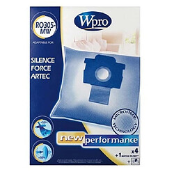 Rowenta Sacs aspirateur Silence Force - Lot de 4 Sacs pour aspirateur avec sac Silence Force - Microfibre haute filtration - Compatibles modèle RO305MW - Installation facile