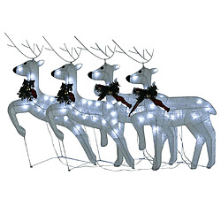vidaXL Rennes de Noël 4 pcs Blanc froid