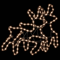 vidaXL Rennes de Noël 72 LED - Blanc chaud 57x55 cm