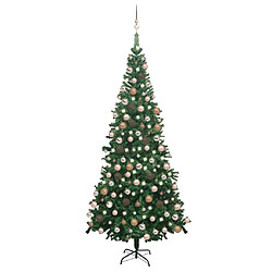 VIDAXL Arbre de Noël LED et boules - 240 cm Vert
