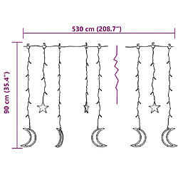 vidaXL Guirlande lumineuse étoile et lune 345 LED pas cher