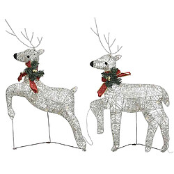 vidaXL Rennes de Noël avec LED - Doré