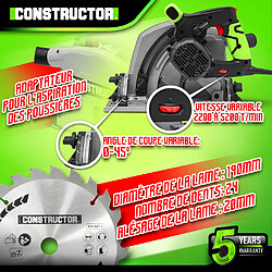 Avis Constructor Scie circulaire plongeante - 1400W avec rail de guidage