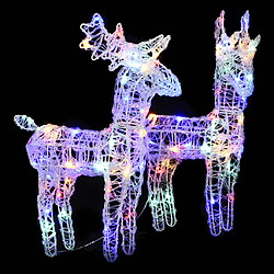 vidaXL Rennes de Noël lumineux - 2 pcs