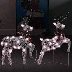 vidaXL Rennes de Noël avec LED - Doré
