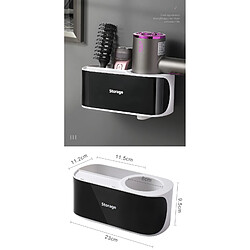 Porte-sèche-cheveux mural - Noir