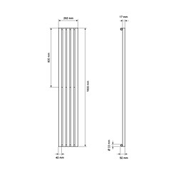 LuxeBath Radiateur Stella 260x1600 mm - Blanc