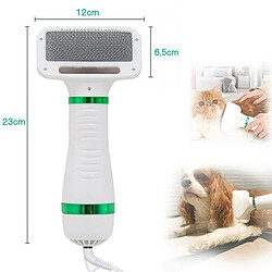 Brosse sèche-cheveux 2 en 1 pour animaux - Vert