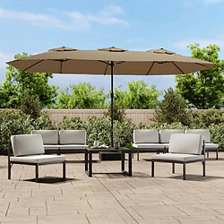 VIDAXL Parasol à double tête 449 cm - Taupe/Gris