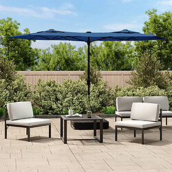 vidaXL Parasol double - Bleu Azuré LED