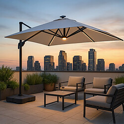 Elios parasols Parasol déporté carré - Blanc crème