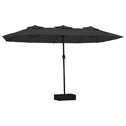 vidaXL Parasol de jardin à deux têtes - Noir 449 cm