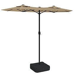 vidaXL Parasol à Double Tête - 316x145 Cm - Taupe