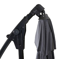 Mendler Parasol déporté rond - Anthracite pas cher