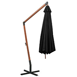 Avis Helloshop26 Parasol déporté rond - Noir