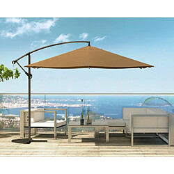 Concept Usine Parasol marron droit carré 3 x 3 m led SOLENZARA