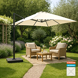 Elios parasols Parasol déporté carré - Gris blanc