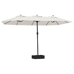 vidaXL Parasol à double tête - Blanc sable