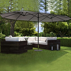 Concept Usine Parasol double - 2,7 x 4,6 m - Gris