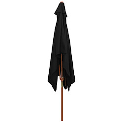 Avis Helloshop26 Parasol mât bois - Noir