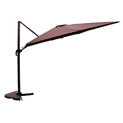 Concept Usine Parasol marron déporté carré 3 x 3 m rotatif à 360 PALATINO