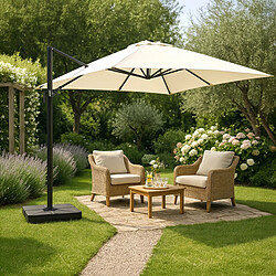 Elios parasols Parasol déporté carré - Gris blanc