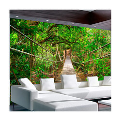 ARTGEIST Papier peint - Bridge amid greenery Papier peint intissé - 350 x 245 cm - Autocollant - Motif naturel
